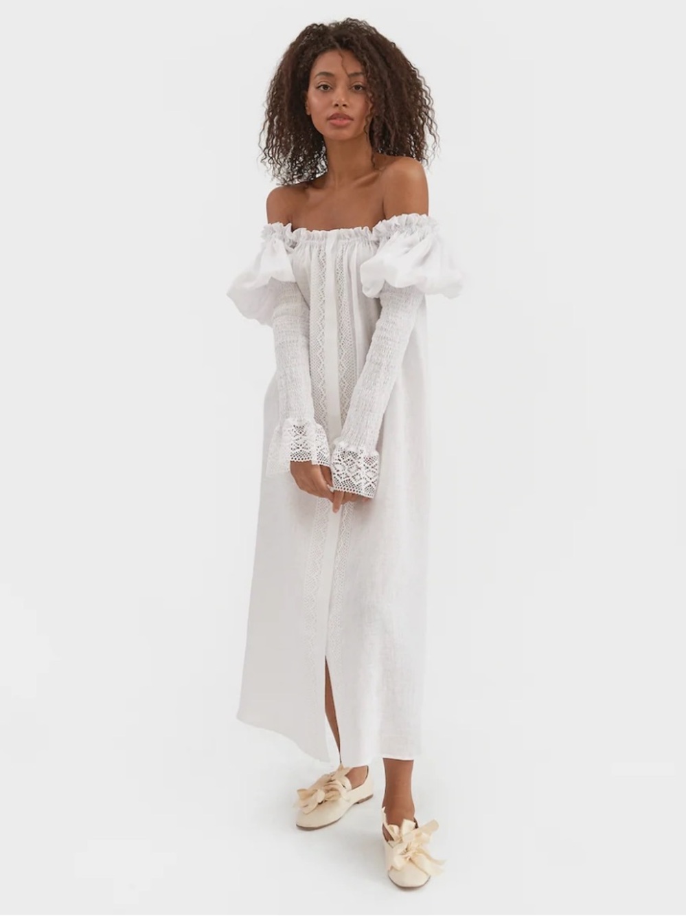NWT Sleeper Linen Opera Dress, Bridal Wedding Beach